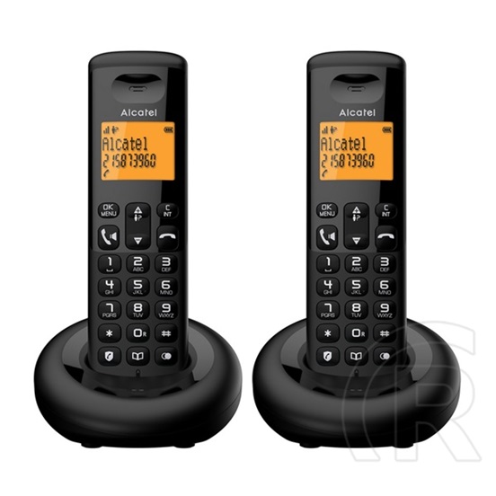 Alcatel e260 duo telefon készülék (vezeték nélküli, 1 bázis, 2 kézibeszélő, kijelző, dect) fekete