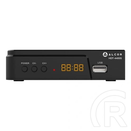 Alcor HDT-4400S DVB-T/T2 vevő (MPEG4/H.264, HD, USB, SCART, EPG, teletext, felvétel, timeshift, magyar menü, 5V antenna