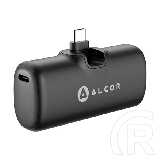Alcor SK5000CC vésztöltő 2x USB-C aljzat (5000 mAh, 5V/2.4A bemenet/kimenet, LED kijelző, fekete)