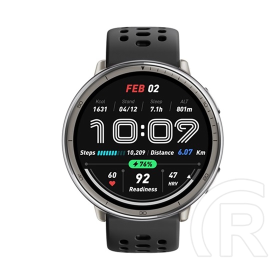 Amazfit active 2 okosóra (szilikon szíj, aktivitásmérő, gps, 160 sport mód, nfc, vízálló, 5 atm) fekete
