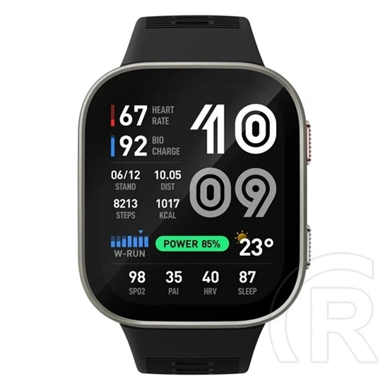 Amazfit bip max okosóra (aktivitásmérő, szilikon szíj, biocharge, gps, 5 atm, hyrox mód) sötétszürke