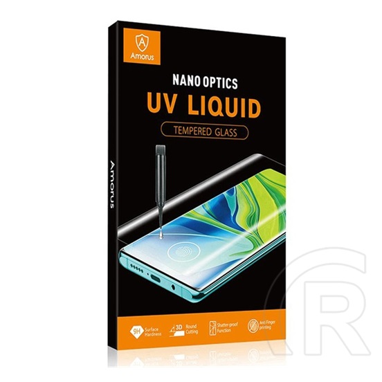 Amorus Huawei Nova 13 Pro uv liquid képernyővédő üveg (3d, 0.3mm, 9h + uv lámpa) átlátszó