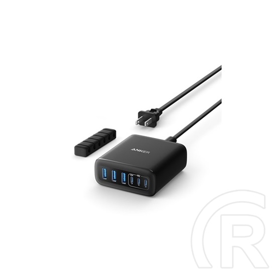 Anker A2154G11 hálózati töltőállomás (3xUSB-A + 3xUSB-C, 112W, fekete)