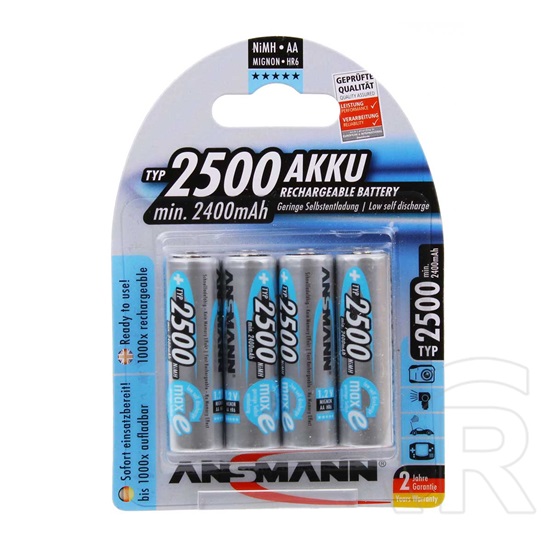 Ansmann akkumulátor (2500 mAh, Ni-MH, AA, 4db)