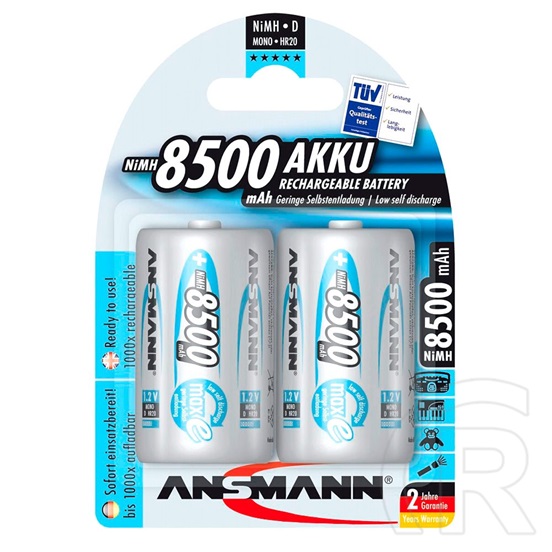Ansmann maxE akkumulátor (8500mAh, Ni-MH, D/góliát)