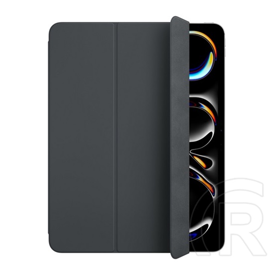 Apple Ipad Pro 13 (2024) tok álló, bőr hatású (aktív flip, oldalra nyíló, trifold, asztali tartó) fekete