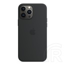 Apple iPhone 13 Pro Max szilikon telefonvédő (Magsafe rögzítésű, mágneses) fekete