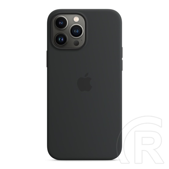 Apple iPhone 13 Pro Max szilikon telefonvédő (Magsafe rögzítésű, mágneses) fekete