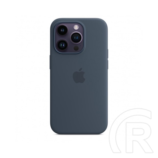Apple iPhone 14 Pro szilikon telefonvédő (Magsafe rögzítésű, mágneses) viharkék