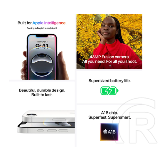 Apple iPhone 16e mobiltelefon (128 GB, fehér)