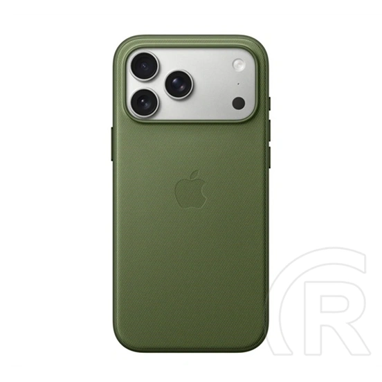 Apple iPhone TechWoven szilikon telefonvédő (szövet hátlap, MagSafe, prémium, zöld)