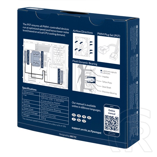 Arctic F12 PWM PST hűtő ventilátor (120 mm)
