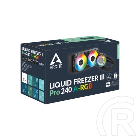 Arctic Liquid Freezer III Pro 240 A-RGB vízhűtés (2x120 mm ventilátor, pumpa 800-2800 rpm, A-RGB, fekete)