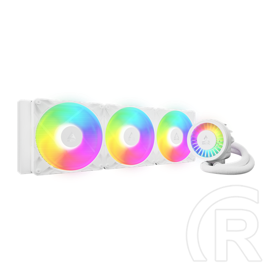 Arctic Liquid Freezer III Pro 420 (vízhűtés, A-RGB, univerzális, fehér, 3x P14 Pro, pumpa 800–2800 rpm, radiátor 458x138