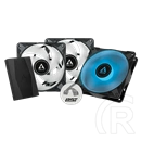 Arctic P12 PWM PST RGB 3-Pack (120 mm, 3 db, fekete)