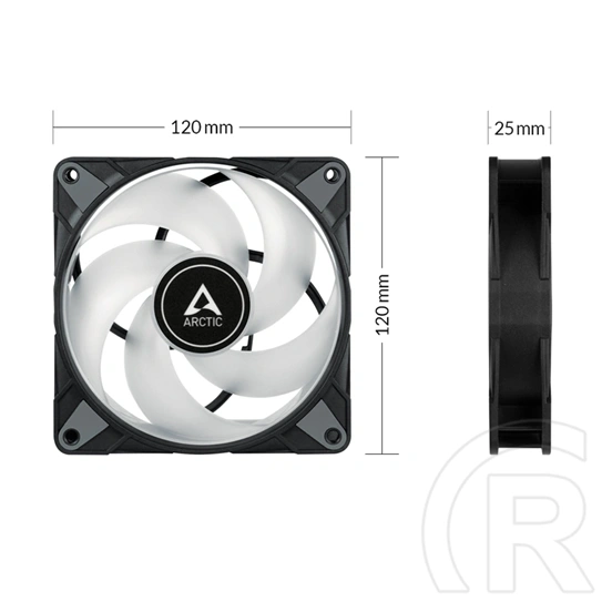Arctic P12 PWM PST RGB 3-Pack (120 mm, 3 db, fekete)