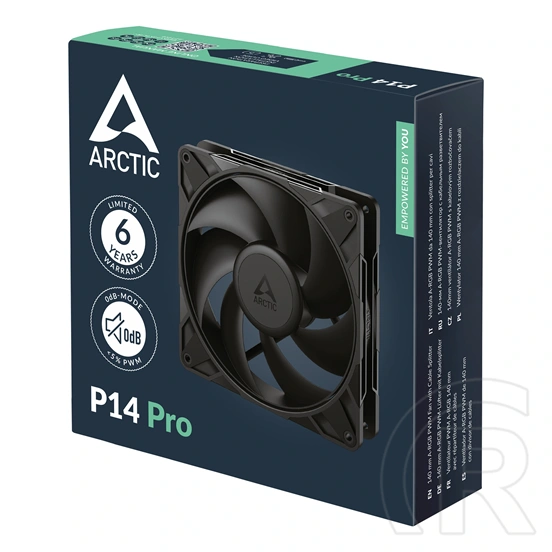 Arctic P14 Pro hűtő ventilátor (140 mm, PWM, fekete)