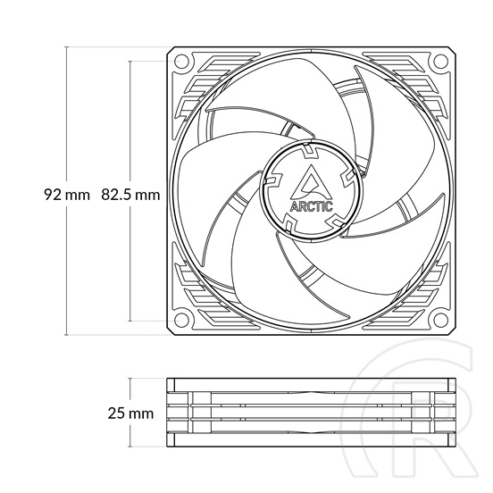Arctic P9 PWM PST hűtő ventilátor (92 mm)