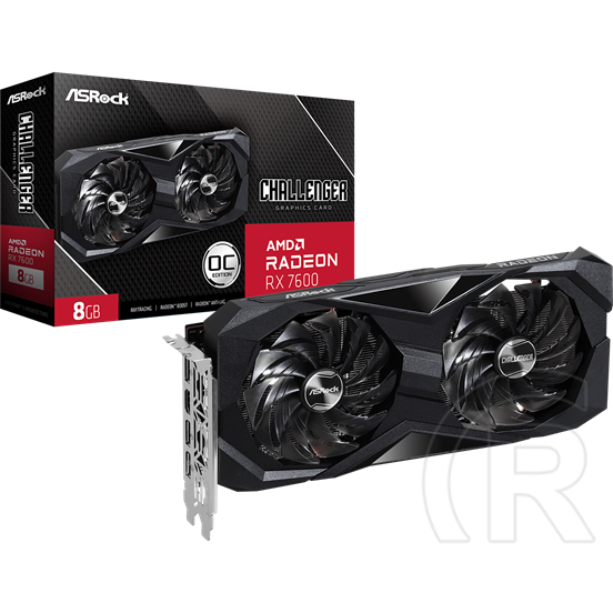 Asrock Radeon RX 7600 Challenger OC VGA (PCIe 4.0, 8 GB GDDR6, 128 bit, 3xDP+HDMI)
