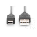 Assmann USB 2.0 kábel, A-mini B, 3m