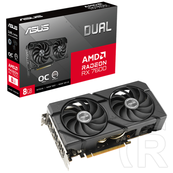 Asus DUAL-RX7600-O8G-EVO VGA (PCIe 4.0, 8 GB GDDR6, 128 bit, 3xDP+HDMI)