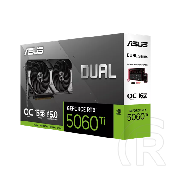 Asus Dual GeForce RTX 5060 Ti OC VGA (PCIe 5.0, 16 GB GDDR7, 128 bit, 3xDP+HDMI)