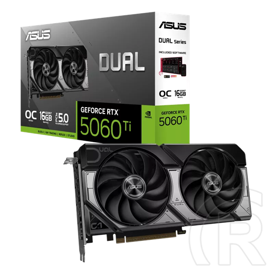 Asus Dual GeForce RTX 5060 Ti OC VGA (PCIe 5.0, 16 GB GDDR7, 128 bit, 3xDP+HDMI)