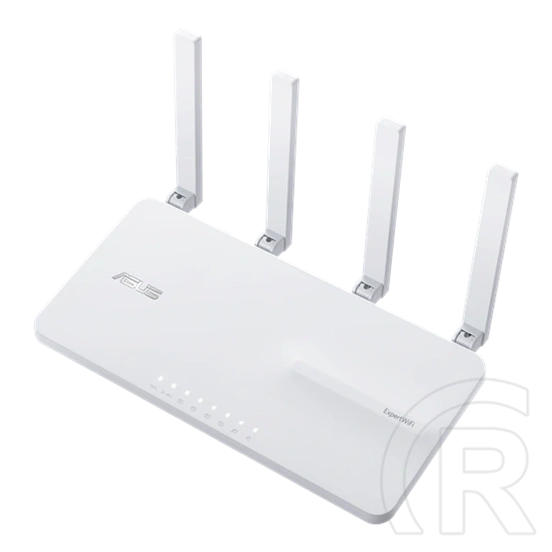 Asus EBR63 router (Wi-Fi 6, 574+2402 Mbps, 2,4/5 GHz dualband, 1x WAN, 4x LAN, USB3.2, USB2.0, 4 külső antenna, fehér)