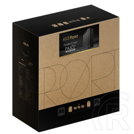 Asus ProArt PA602 Wood Metal (E-ATX, midi torony, fekete)