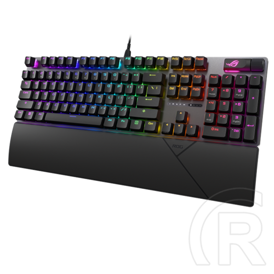 Asus ROG Strix Scope II X vezetékes billentyűzet (HU, USB Type-C, mechanikus ROG NX kapcsoló, RGB per key, fekete)