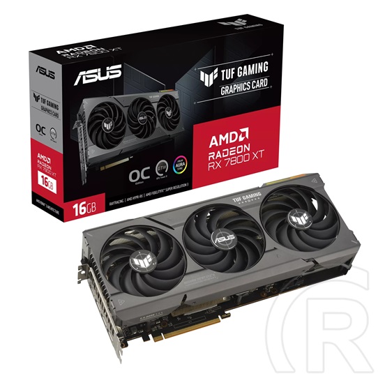 Asus TUF AMD Radeon RX 7800 XT VGA (PCIe 4.0, 16 GB GDDR6, 256 bit, 1xHDMI+3xDP, aktív hűtő)