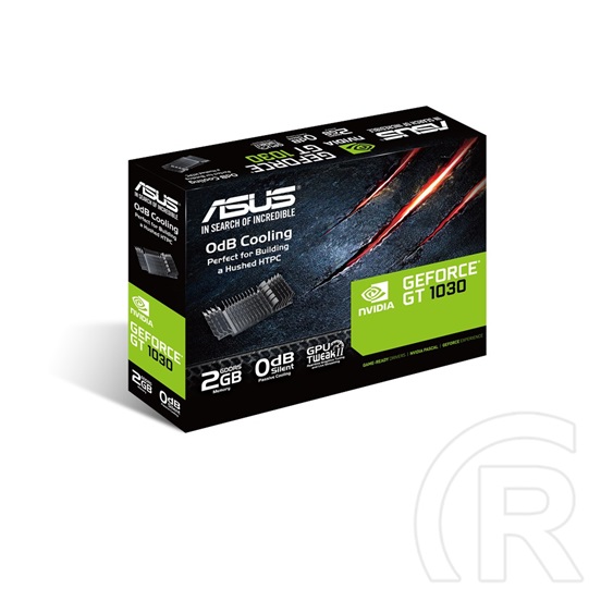 Asus GeForce GT 1030 VGA (PCIe 3.0, 2 GB DDR5, 64 bit, DVI+HDMI, passzív hűtő)