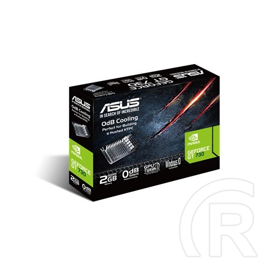 Asus nVidia GF GT730 2 GB VGA (PCIe 2.0, 2 GB DDR5, 64 bit, D-SUB+DVI+HDMI, passzív hűtő)
