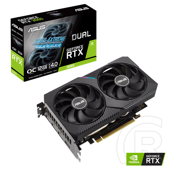 Asus Dual GeForce RTX 3060 V2 OC VGA (PCIe 4.0, 12 GB GDDR6, 192 bit, 3xDP+HDMI)