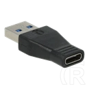 Avax AD601 CONNECT+ USB-A - Type-C átalakító (USB-A x1, Type-C x1, gyors adatátvitel, fekete)