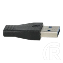 Avax AD601 CONNECT+ USB-A - Type-C átalakító (USB-A x1, Type-C x1, gyors adatátvitel, fekete)