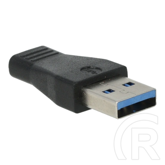 Avax AD601 CONNECT+ USB-A - Type-C átalakító (USB-A x1, Type-C x1, gyors adatátvitel, fekete)