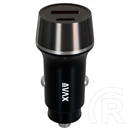 Avax CC304B Carly autós töltő (USB-C+USB-A aljzat, 38W, PD 3.0, fekete)