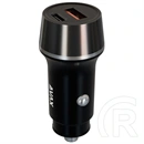 Avax CC304B Carly autós töltő (USB-C+USB-A aljzat, 38W, PD 3.0, fekete)