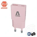 Avax CH641P Nano Slim fali töltő USB-C+USB-A aljzat (30w, gan, pd3.0, qc3.0, ultravékony, rózsaszín)