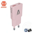 Avax CH641P Nano Slim fali töltő USB-C+USB-A aljzat (30w, gan, pd3.0, qc3.0, ultravékony, rózsaszín)