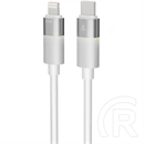 Avax GLOWY CB315 töltő- és adatkábel (2 m, 27W, USB-C - Lightning, puha szilikon, LED világítás, Battery Protection, gyo
