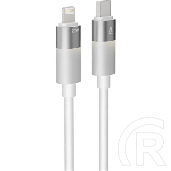 Avax GLOWY CB315 töltő- és adatkábel (2 m, 27W, USB-C - Lightning, puha szilikon, LED világítás, Battery Protection, gyo