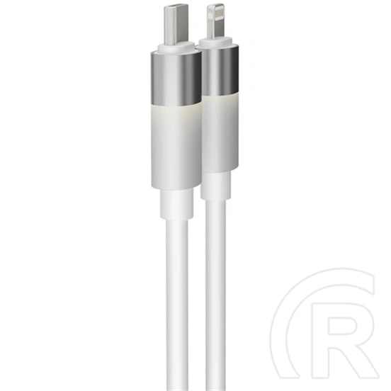 Avax GLOWY CB315 töltő- és adatkábel (2 m, 27W, USB-C - Lightning, puha szilikon, LED világítás, Battery Protection, gyo