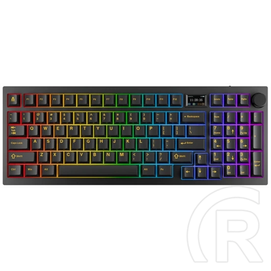 Avax GM03 Pro vezeték nélküli 98%-os mechanikus gamer billentyűzet (fekete, tri-mode, Gateron sárga, magyar kiosztás)