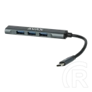 Avax HB601 CONNECT+ USB hub (Type-C, 4x USB 3.0, fekete)