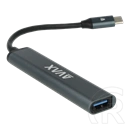 Avax HB601 CONNECT+ USB hub (Type-C, 4x USB 3.0, fekete)