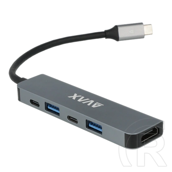 Avax HB611 Connect+ 5in1 Type-C hub (HDMI 4K/60Hz, Type-C bemenet, 2x USB 3.0, PD 100W)