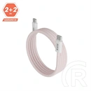 Avax Magnety CB610P gyorstöltő kábel (USB-C - USB-C, 100W, fonott, mágneses, 1 m, rózsaszín)