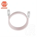 Avax Magnety CB610P gyorstöltő kábel (USB-C - USB-C, 100W, fonott, mágneses, 1 m, rózsaszín)